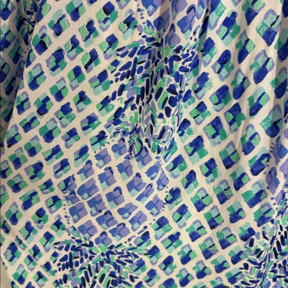 Lilly Pulitzer Nevie Off The Shoulder blue pineapple Dress size medium - Picture 9 of 13